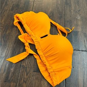 Time and Tru Orange Bikini Top